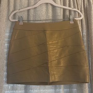 Gold Metallic Shimmer Express Mini Skirt